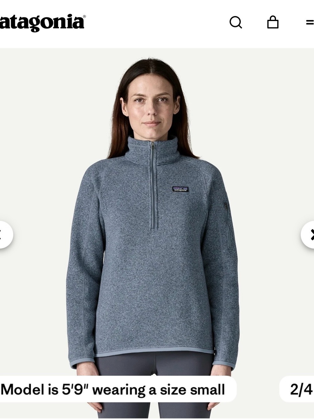Patagonia Heather Slate Blue Women's Quarter-Zip Fleece